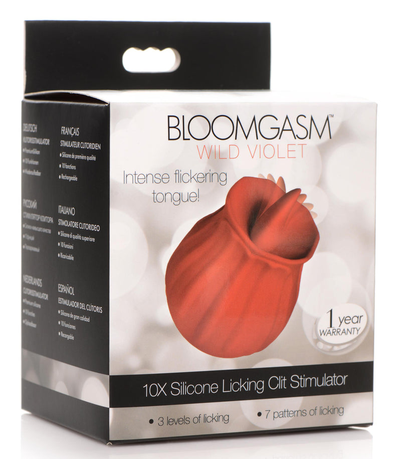 XR Brands Bloomgasm - Wild Violet 10x Licking Clit Stimulator - Red