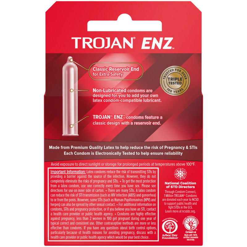 Paradise Marketing Trojan Enz Non-Lubricated Condoms - 3 Pack