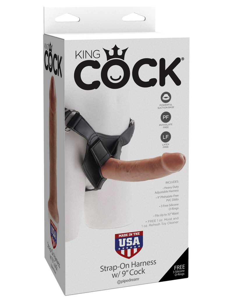 Pipedream King Cock Strap-on Harness with 9 Inch Cock - Tan