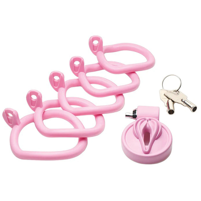 XR Brands Pussification Vulva Chastity Cage - Pink