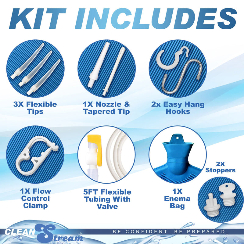 XR Brands Deluxe Shower Enema Kit - Blue
