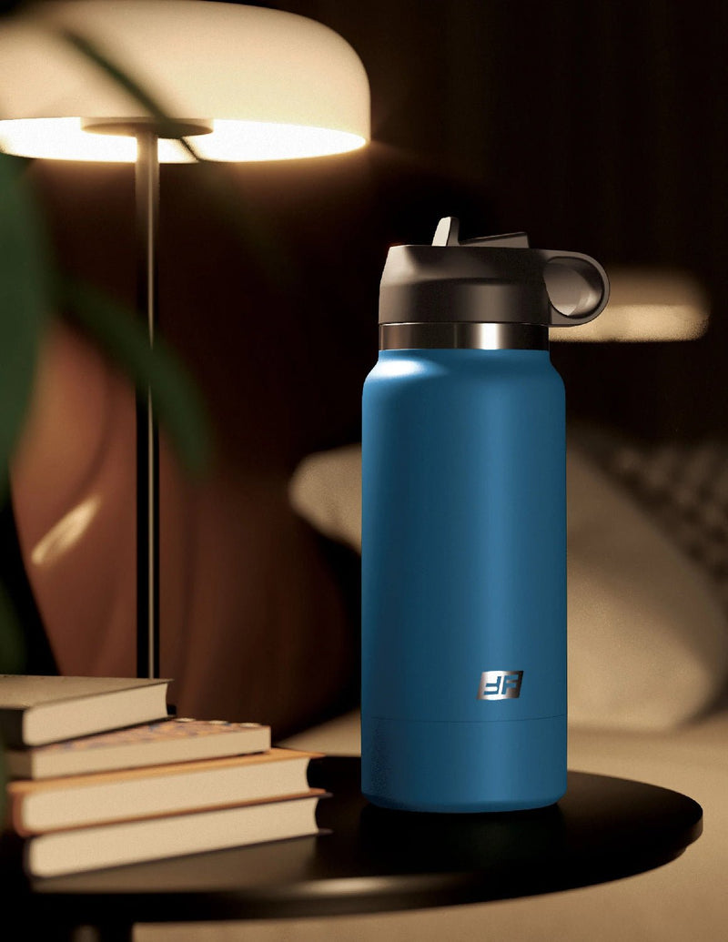 Pipedream Fuck Flask - Private Pleaser - Blue Bottle - Light - Realistic Stroker Masturbator - Canister Masturbation Cup
