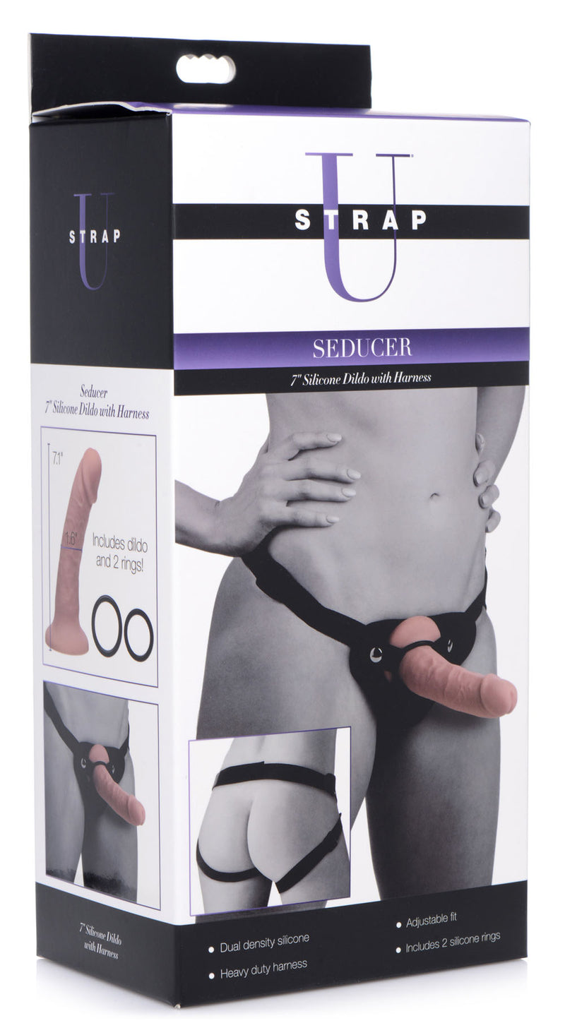 XR Brands Seducer 7 Inch Silicone Dildo With Harness