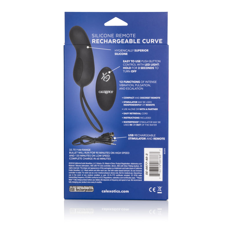 CalExotics Silicone Remote Rechargeable Curve - Black