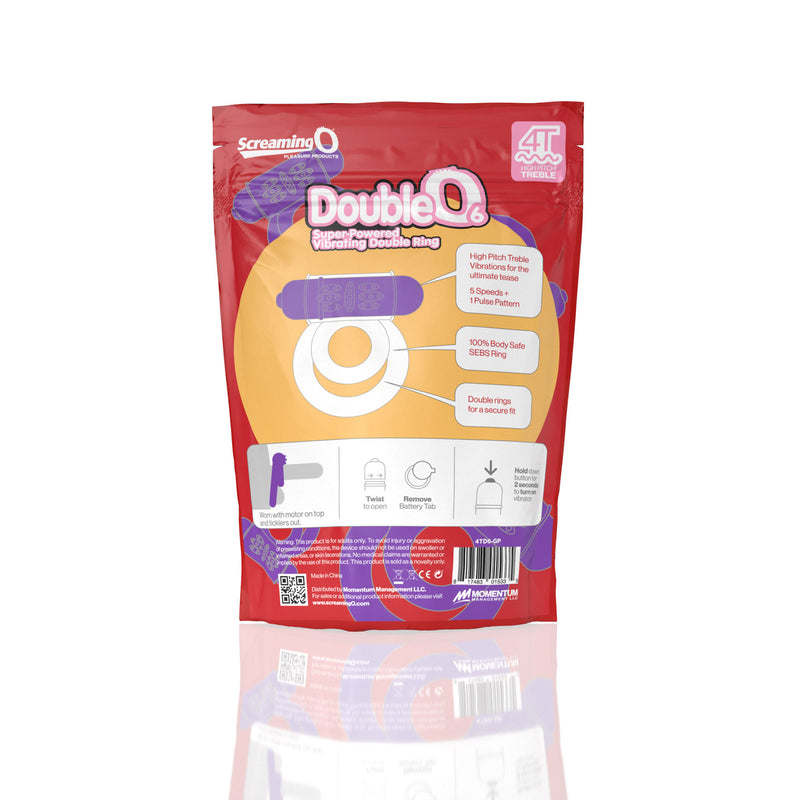 Screaming O Screaming O 4t - Double O 6 Super Powered Vibrating Double Ring - Grape