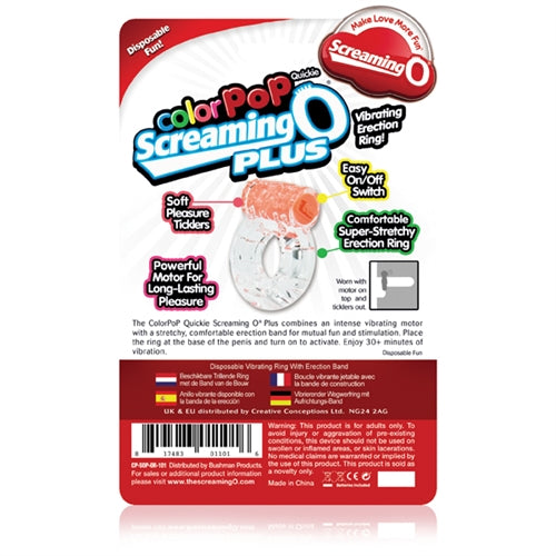 Screaming O Colorpop Quickie Plus - Orange - Each