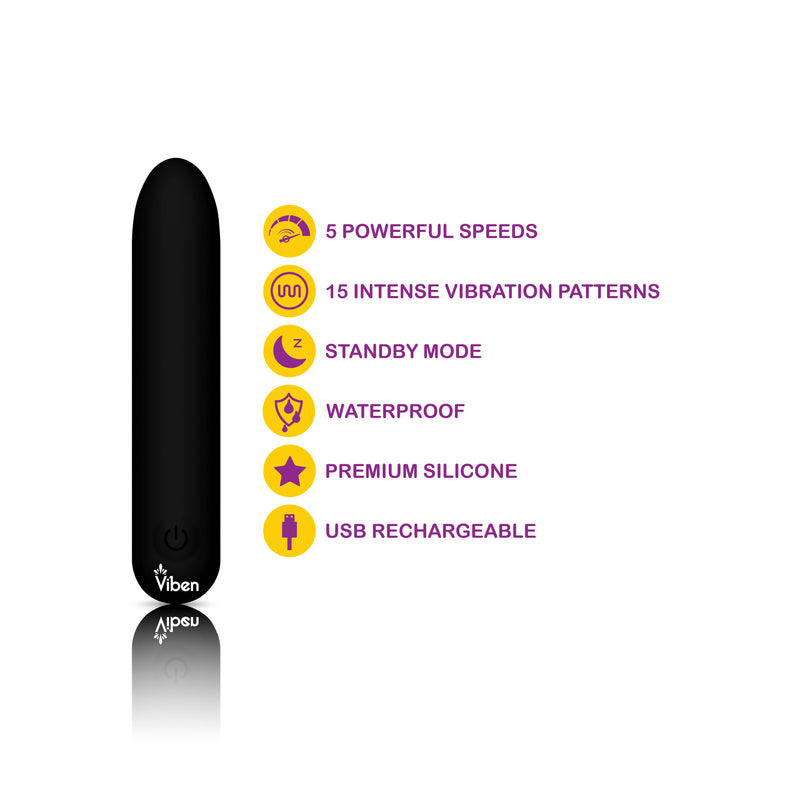 Viben Bombshell Flexible Bullet - Black