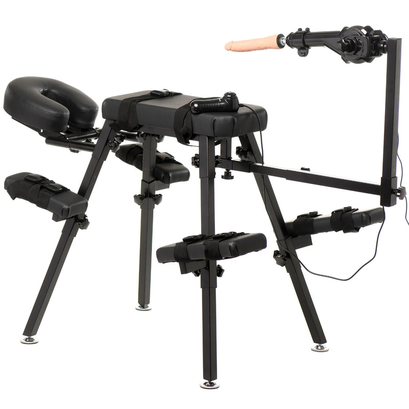 XR Brands Obedience Bench With Sex Machine - Black