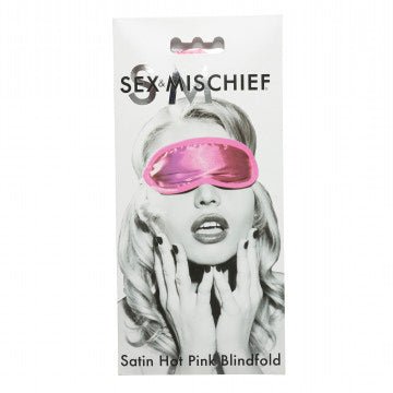 Sportsheets Sex and Mischief Satin Blindfold - Hot Pink