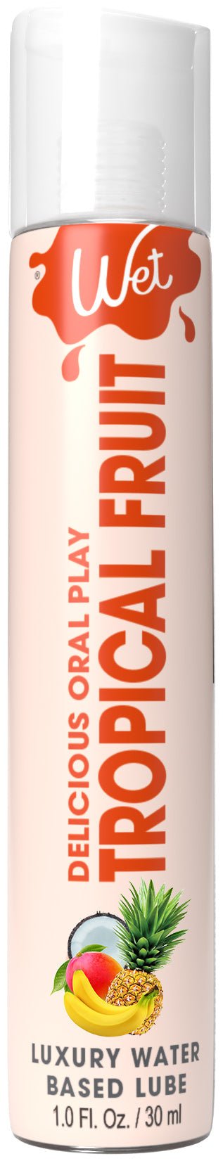 Wet Wet Delicious Oral Play - Tropical Fruit - Waterbased Flavored Lubricant 1 Oz