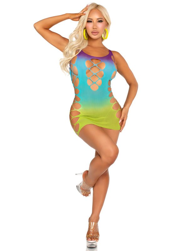 Leg Avenue Seamless Ombre Mini Dress O/s - Ocean