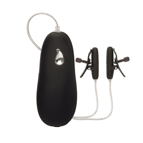 CalExotics Vibrating Heated Nipple Teasers - Black