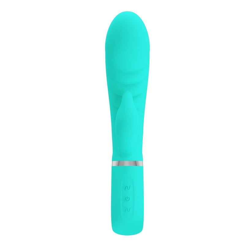 Pretty Love Prescott Super Soft Rabbit Silicone Vibrator - Vibrator -Teal