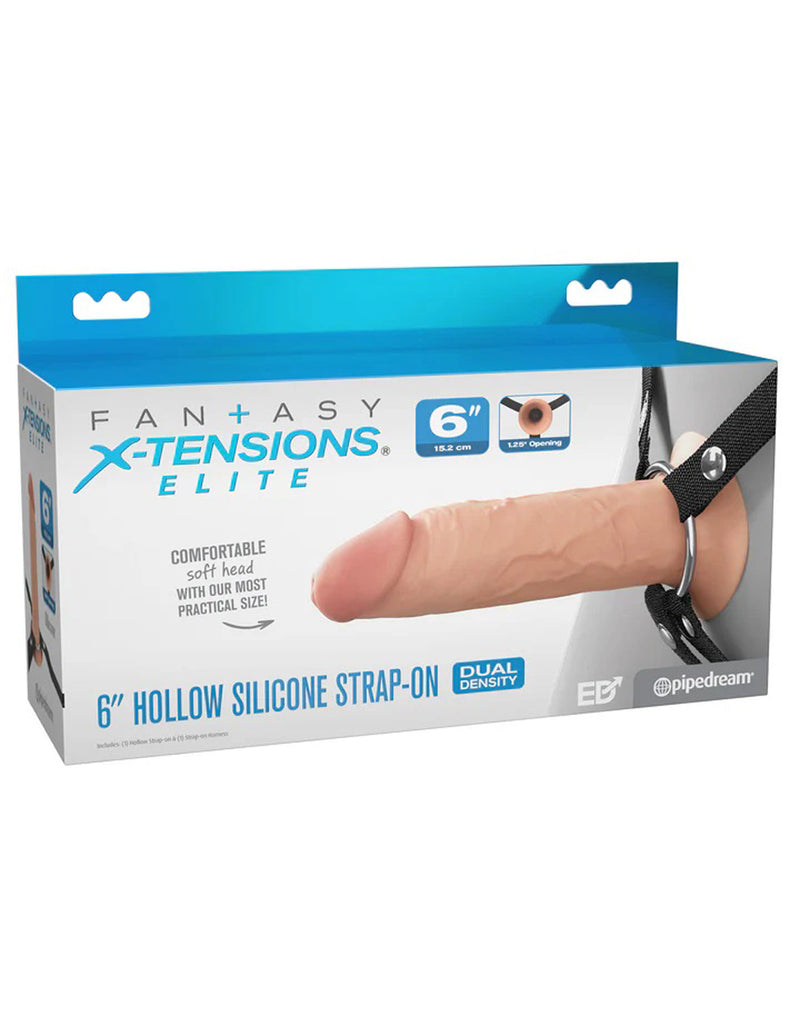 Pipedream Fantasy X-Tensions Elite 6" Silicone Hollow Strap Dual Density - Light