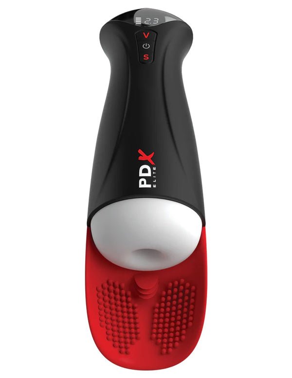 Pipedream PDX Elite Fap-O-Matic Pro XL - White/Red - Automatic Stroker Masturbator - Canister Masturbation Cup