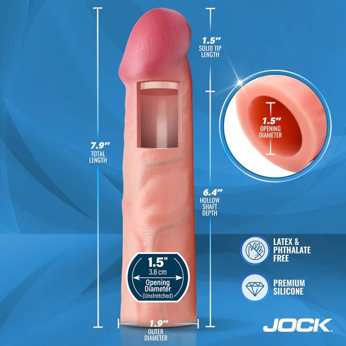 Curve Toys Jock 1.5" Silicone Penis Extension Sleeve - Light