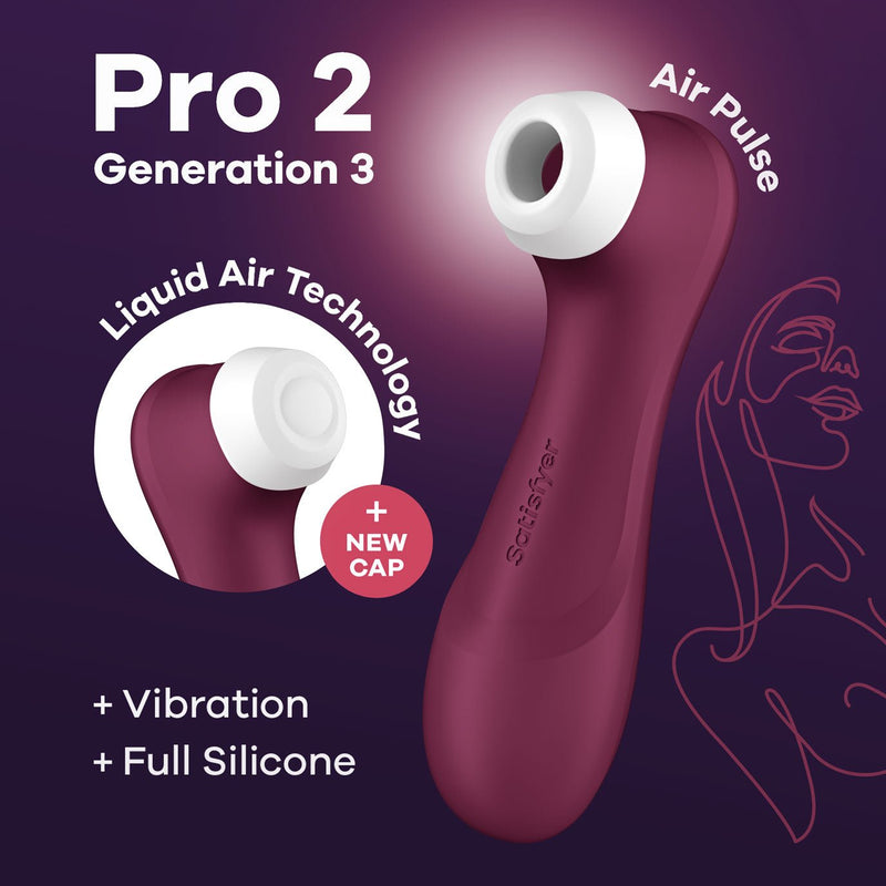 Satisfyer Satisfyer Pro 2 Generation 3 Connect App Liquid Air Technology - Wine Red
