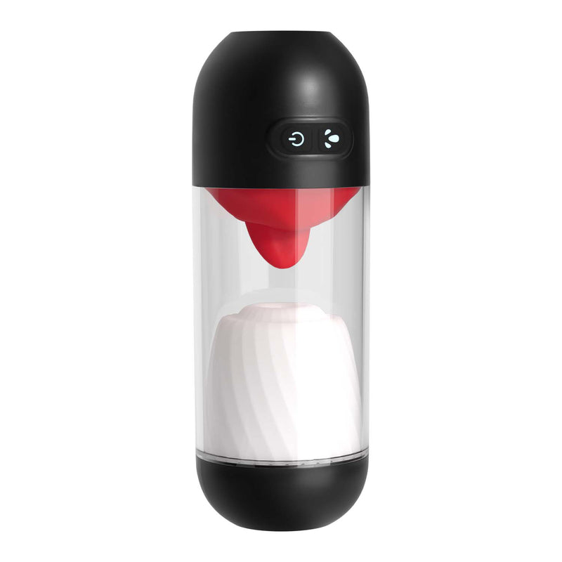 Nasstoys Delite Masturbator With Tongue Action - White - Stroker Masturbator - Canister Masturbation Cup