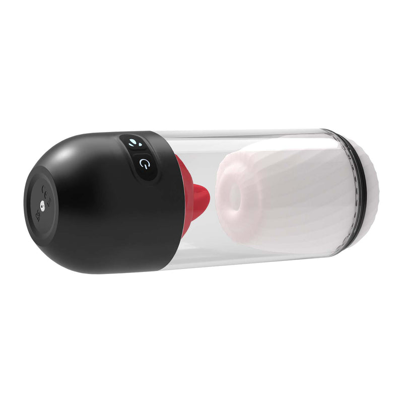 Nasstoys Delite Masturbator With Tongue Action - White - Stroker Masturbator - Canister Masturbation Cup