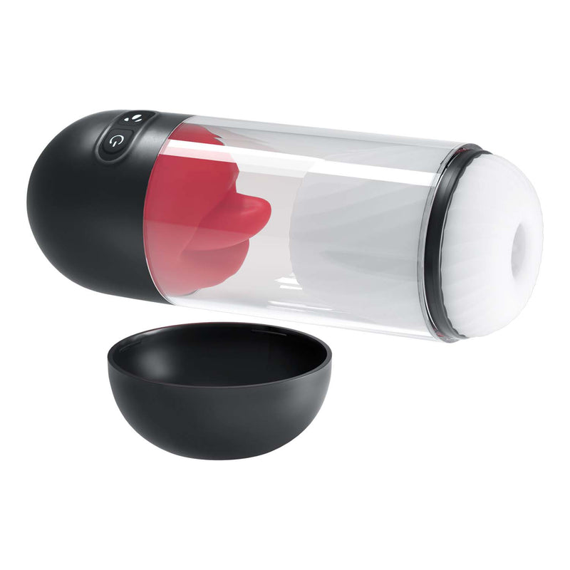 Nasstoys Delite Masturbator With Tongue Action - White - Stroker Masturbator - Canister Masturbation Cup