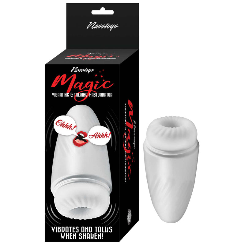 Nasstoys Magic Vibrating and Talking Masturbator - White - Stroker Masturbator - Canister Masturbation Cup