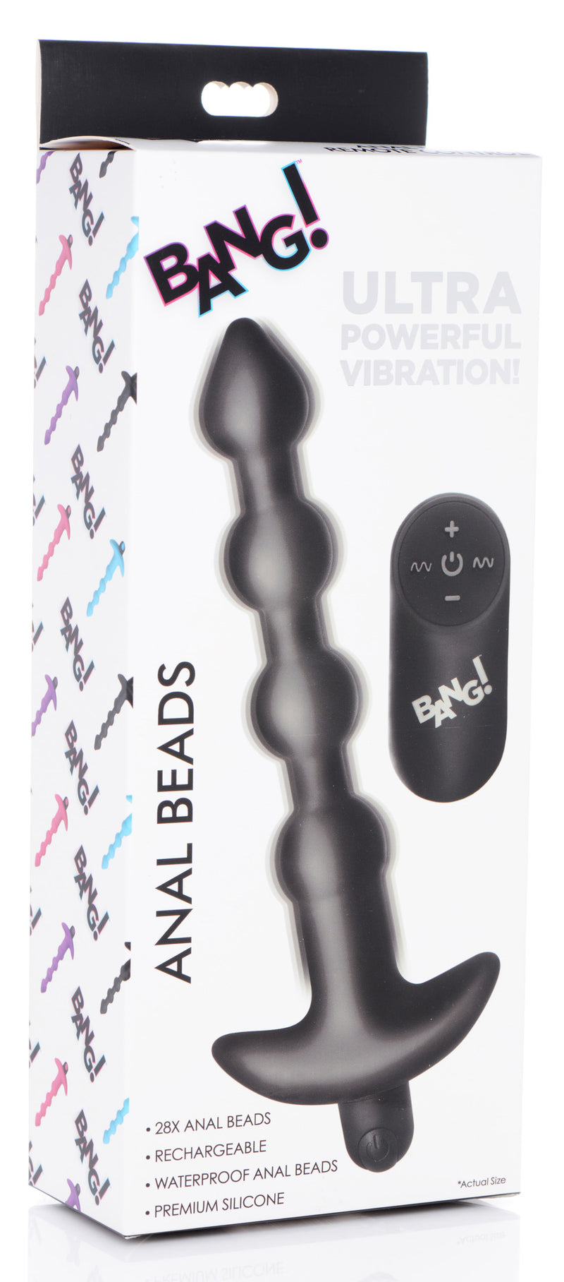 XR Brands Bang - Vibrating Silicone Anal Beads and Remote Black