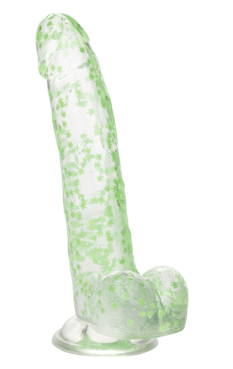 CalExotics Naughty Bits I Leaf Dick Glow-in-the-Dark Weed Leaf Dildo - Glow in the Dark