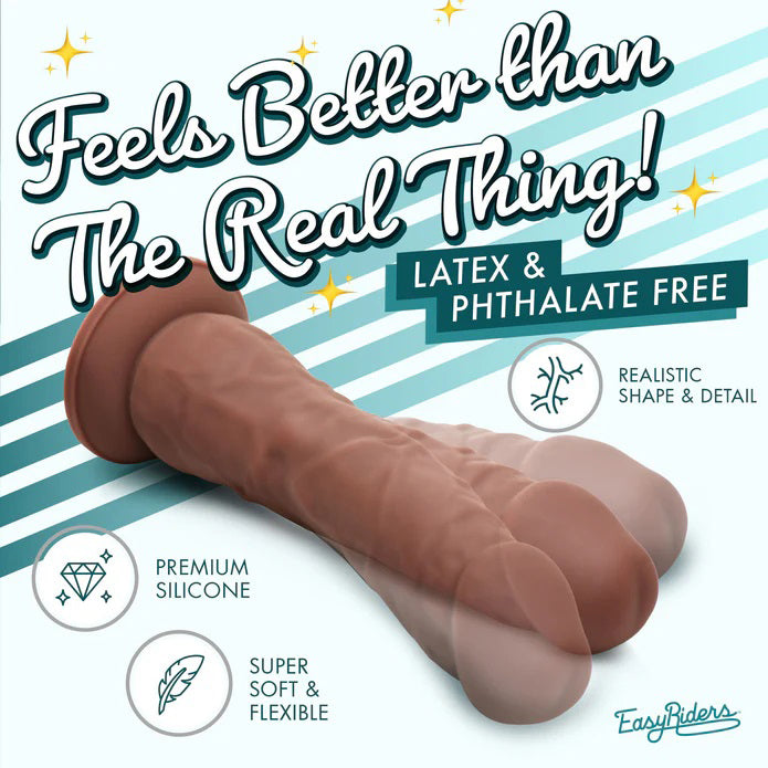 Curve Toys Easy Riders 7" Silicone Dildo - Dark