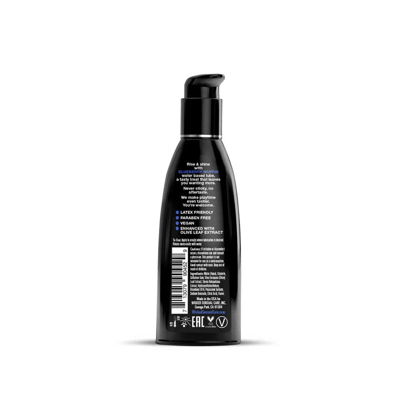 Wicked Sensual Care Aqua Blueberry Muffin Flavored Water Based Intimate Lubricant - 2 Fl. Oz.