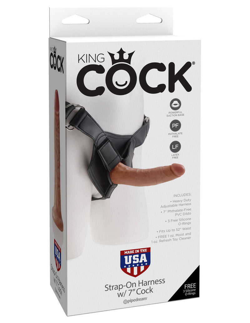 Pipedream King Cock Strap-on Harness with 7 Inch Cock - Tan