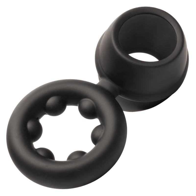 CalExotics Alpha Liquid Silicone Dual Support Magnum Ring - Black