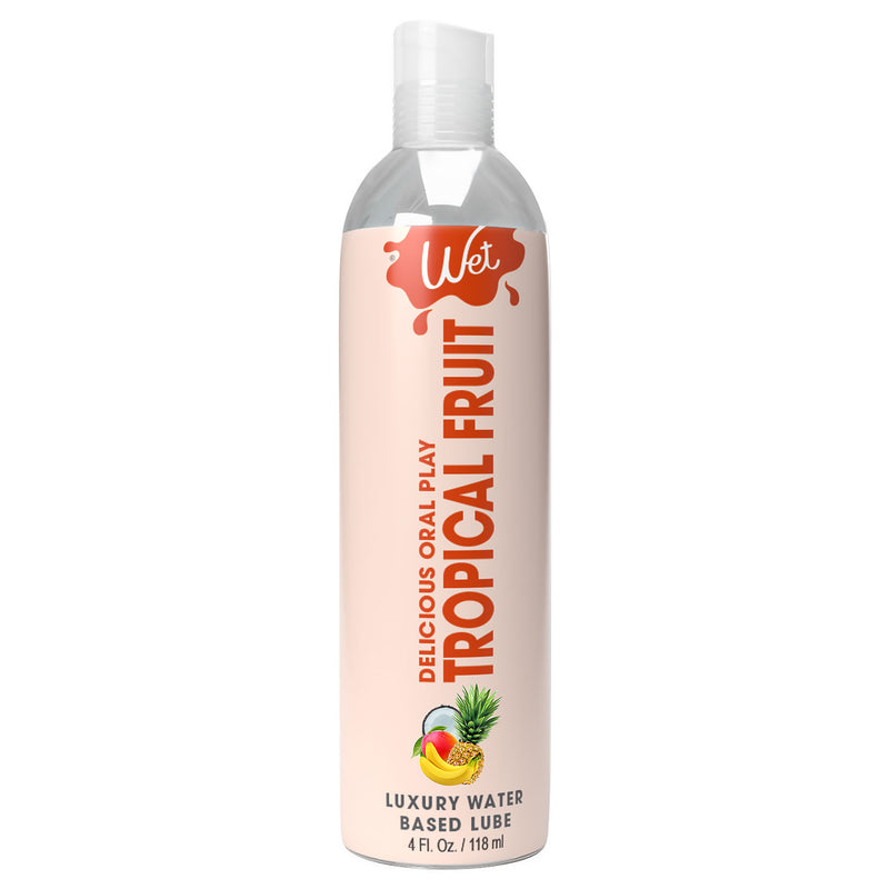 Wet Wet Delicious Oral Play - Tropical Fruit - Waterbased Flavored Lubricant 4 Oz