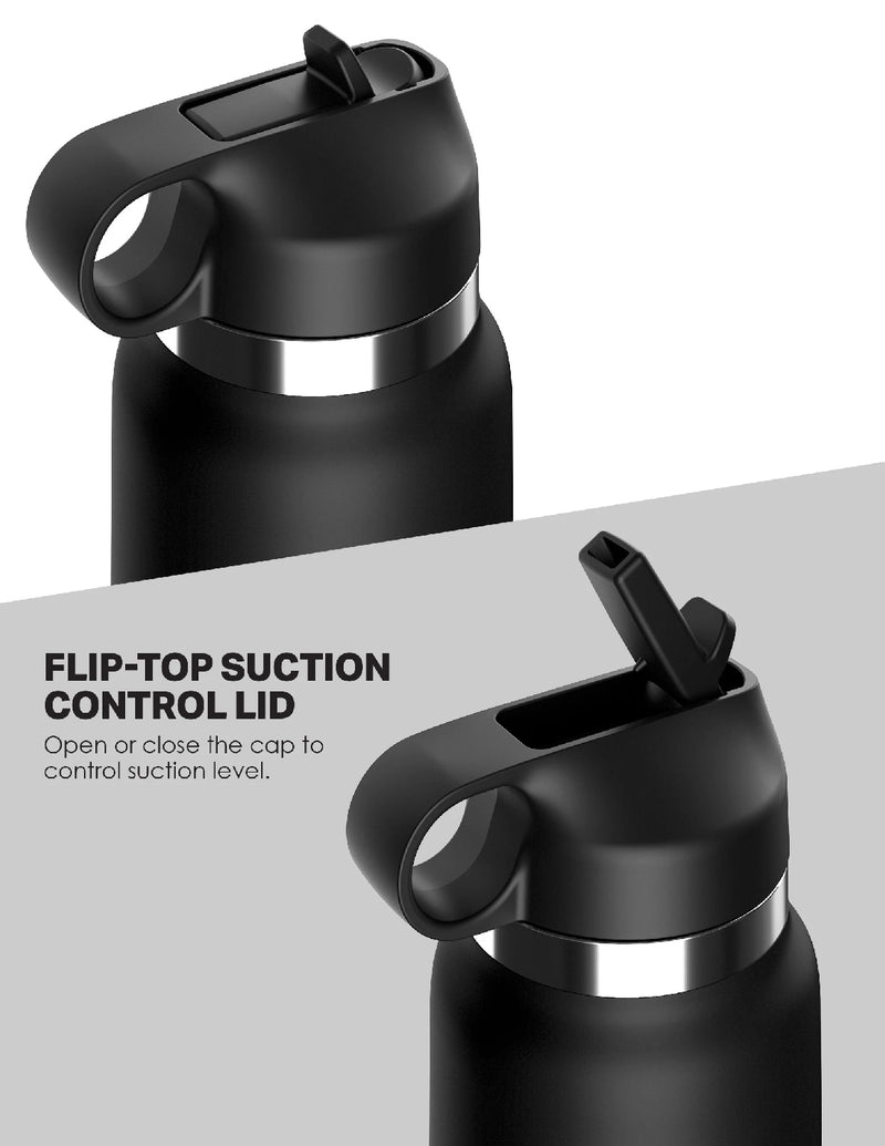 Pipedream Fap Flask - Thrill Seeker - Black Bottle - Frosted - Stroker Masturbator - Canister Masturbation Cup