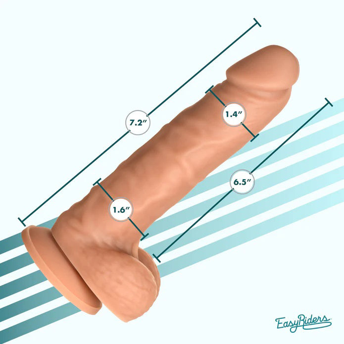 Curve Toys Easy Riders 7" Silicone Dildo With Balls - Medium