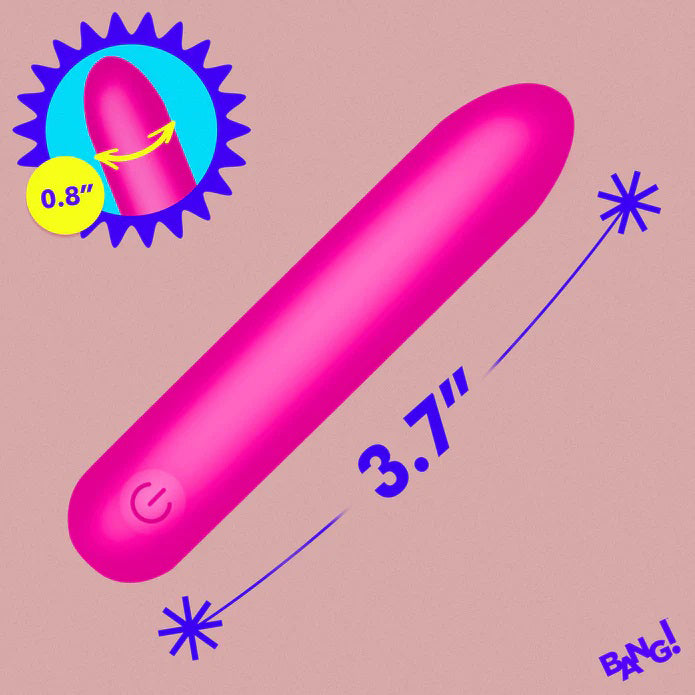 XR Brands Tapered Flexible Silicone Bullet - Pink