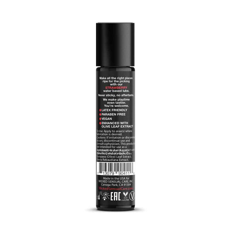 Wicked Sensual Care Aqua Strawberry Flavored Water Based Intimate Lubricant - 1 Fl. Oz.