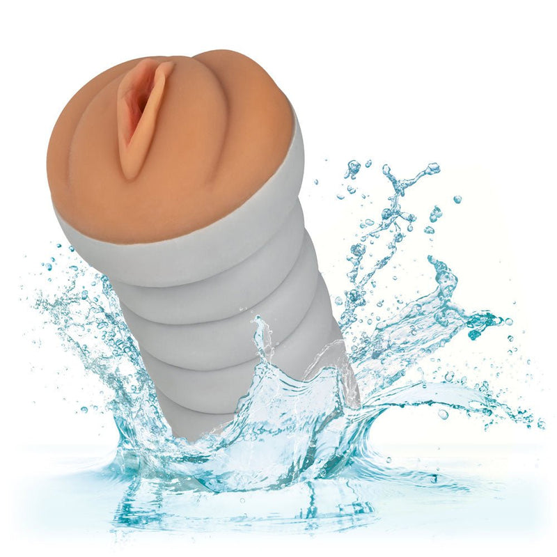 CalExotics Ribbed Gripper Tight Pussy Grip - Stroker Masturbator - Realistic Pocket Pussy