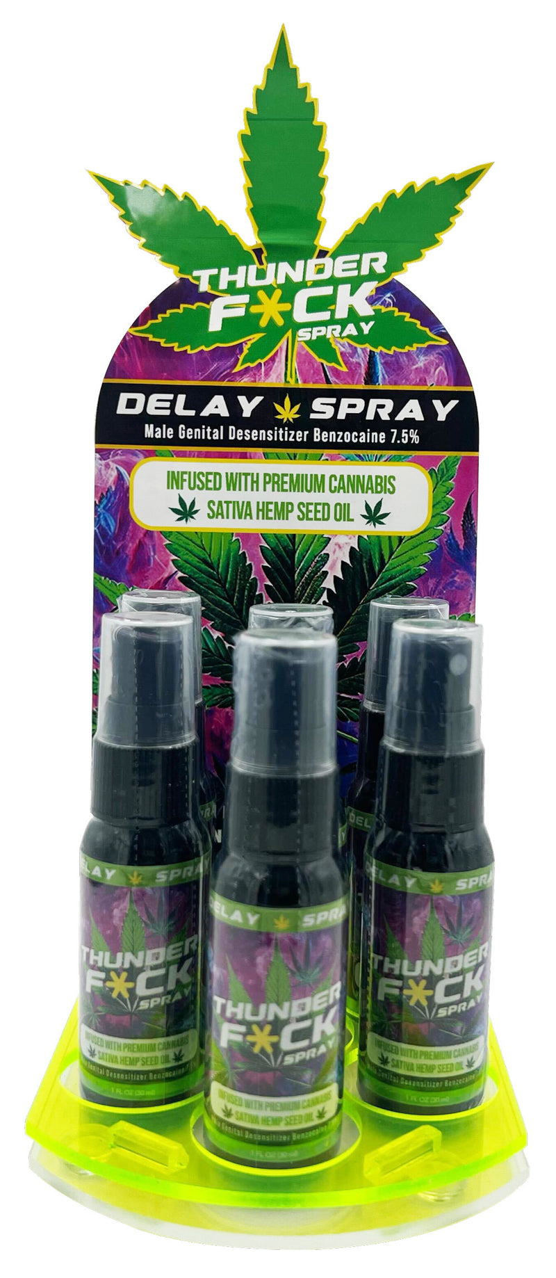 Body Action Thunder F*Ck Male Climax Control Spray Six Bottle - Display