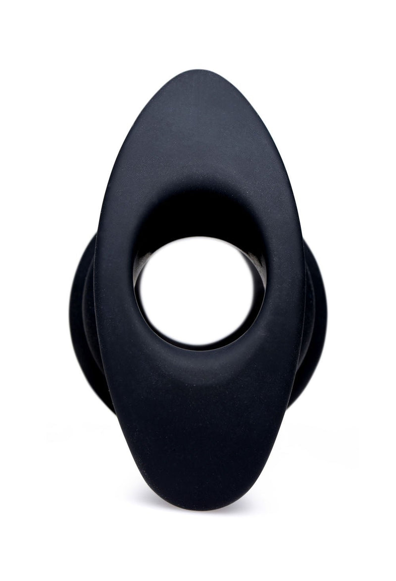 XR Brands Hive Ass Tunnel Silicone Ribbed Hollow Anal Plug - Medium
