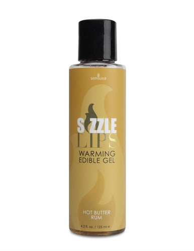 Sensuva Sizzle Lips Warming Edible Gel - Hot Butter Rum - 4.2 Oz.
