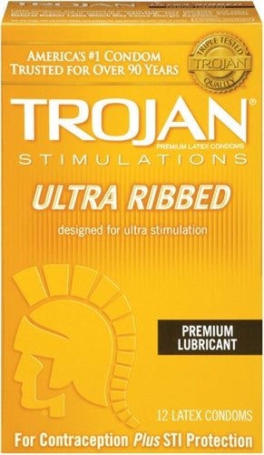 Paradise Marketing Trojan Stimulations Ulta Ribbed - 12 Pack