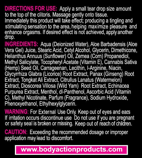 Body Action Hempleasure for Women 0.5 Oz 15 ml