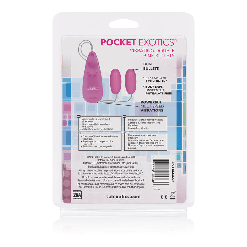 CalExotics Pocket Exotics Vibrating Double Pink Passion Bullets - Pink