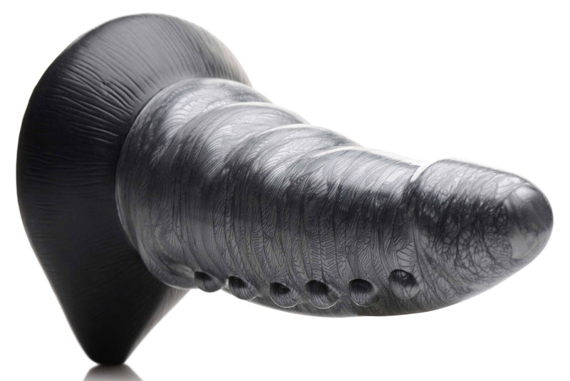 XR Brands Beastly Tapered Bumpy Silicone Dildo - Silver