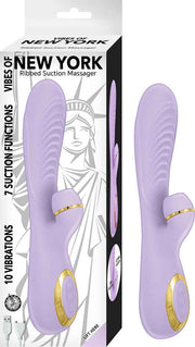 "Vibes of New York Ribbed Suction Massager - Lavender NW2914-2"