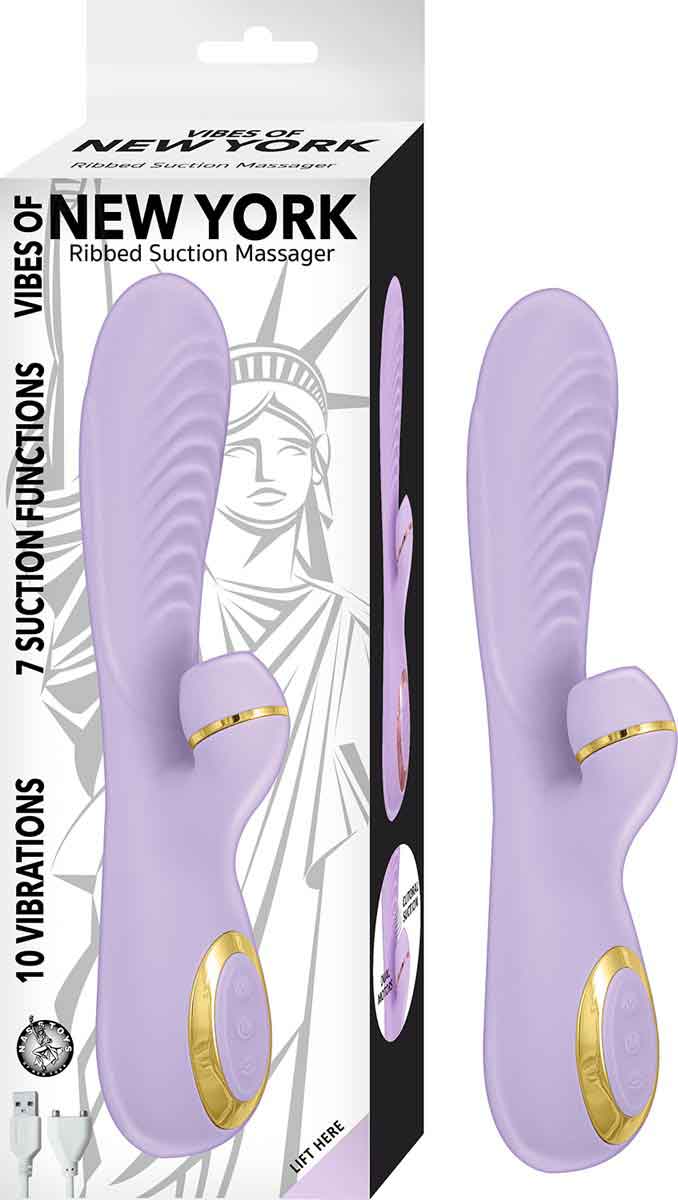 Nasstoys Vibes of New York Ribbed Suction Massager - Lavender