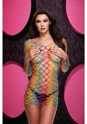 "Fencenet Rainbow Mini Dress - One Size X-LC-87RNBW"