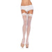 "Lace Top Sheer Thigh High - One Size - White LA-1011WHT"