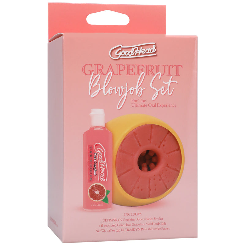 Doc Johnson Goodhead - Grapefruit Blowjob Set - Yellow/pink