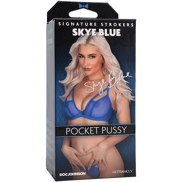 Doc Johnson Signature Strokers - Skye Blue - Ultraskyn Pocket Pussy - Vanilla - Stroker Masturbator - Realistic Pocket Pussy